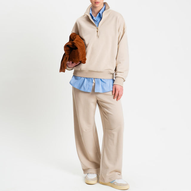 Tensione in-Pantalone in felpa con coulisse - beige