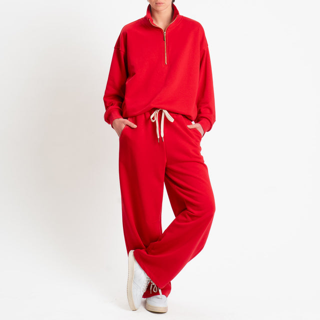 Tensione in-Pantalone in felpa con coulisse - rosso