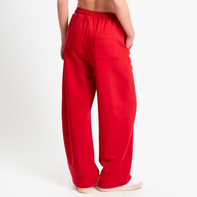 Tensione in-Pantalone in felpa con coulisse - rosso