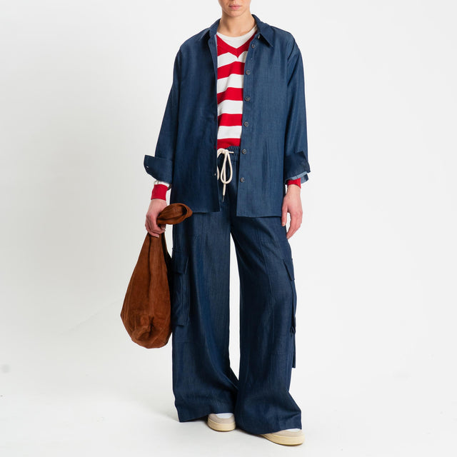 Tensione in-Camicia chambray oversize - dark denim