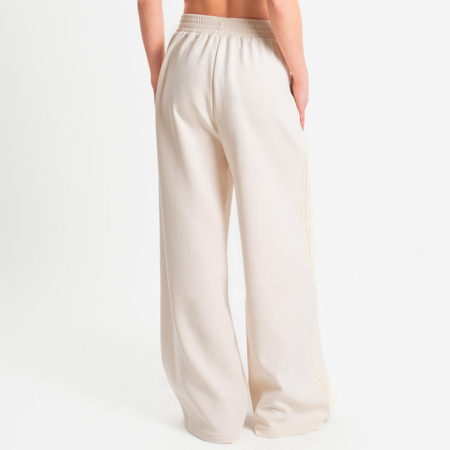 Tensione in-Pantalone wide leg bande laterali - avorio
