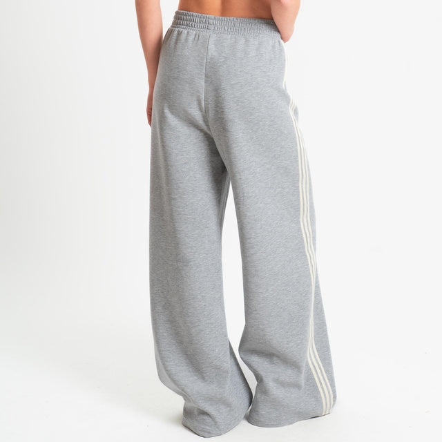 Tensione in-Pantalone wide leg bande laterali - grigio