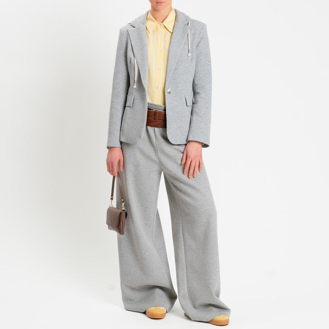 Tensione in-Pantalone wide leg elastico in vita - grigio