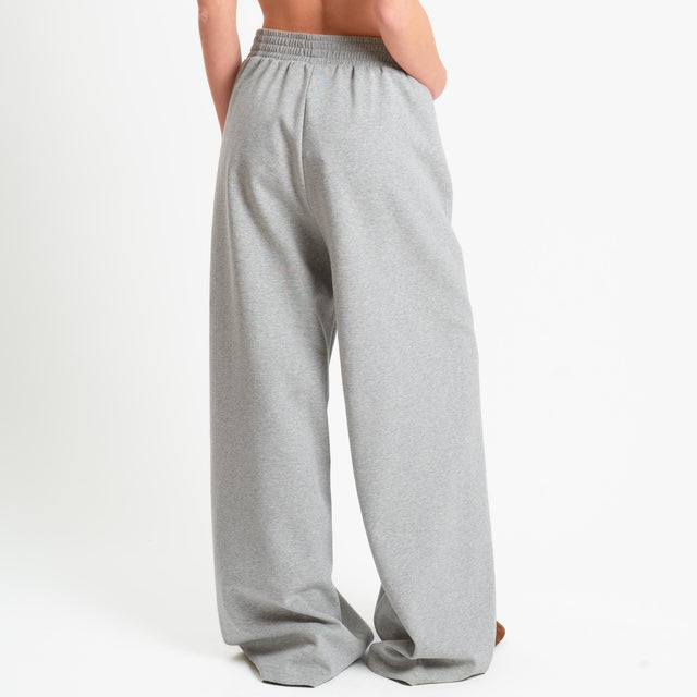 Tensione in-Pantalone wide leg elastico in vita - grigio