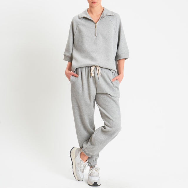 Tensione in-Pantalone in felpa con coulisse - grigio