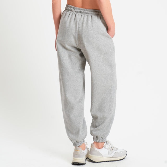 Tensione in-Pantalone in felpa con coulisse - grigio