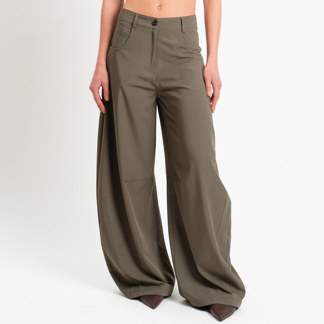 Tensione in-Pantalone wide leg barrel fit - salvia