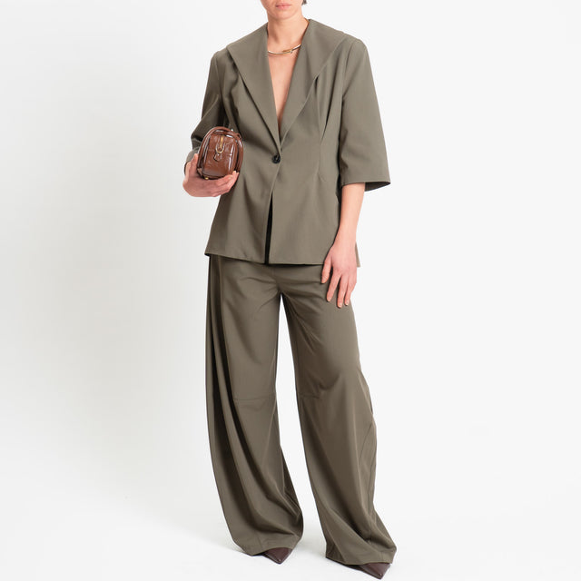 Tensione in-Pantalone wide leg barrel fit - salvia