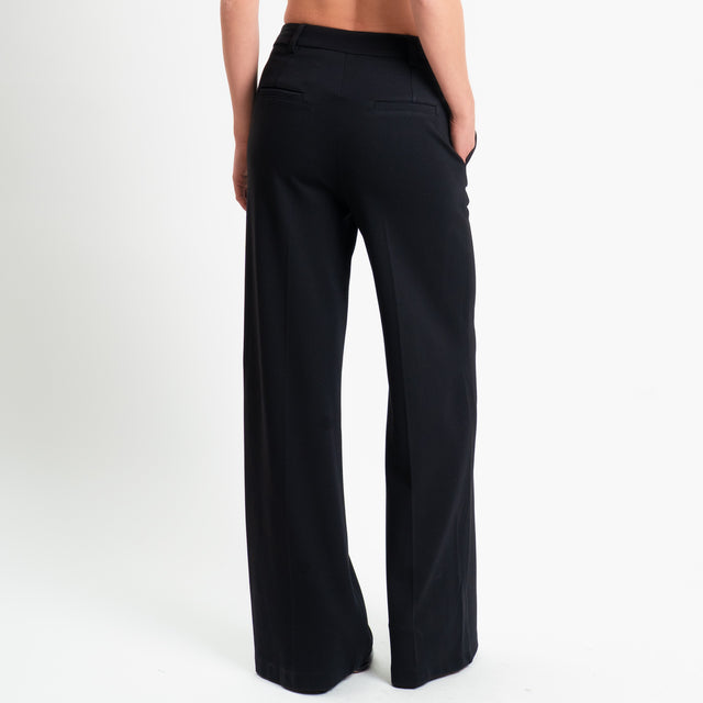 Tensione in-Pantalone punto milano wide leg fit - nero
