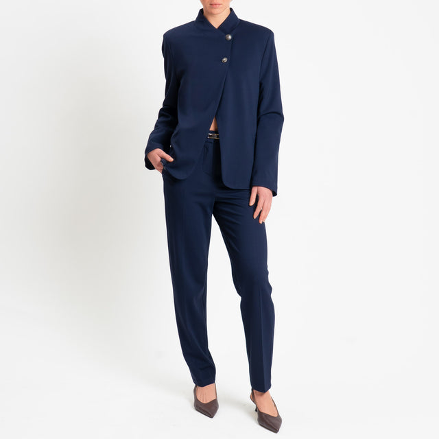 Tensione in-Pantalone punto milano elastico dietro - blu