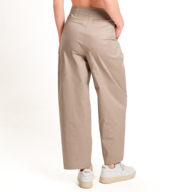 Tensione in-Pantalone in cotone con pinces - beige