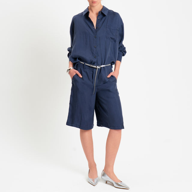 Tensione in-Bermuda in cupro - blu