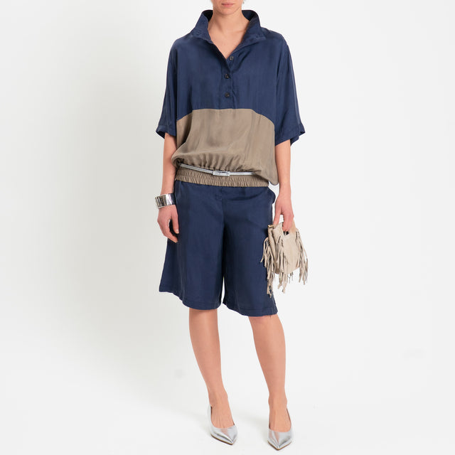 Tensione in-Bermuda in cupro - blu