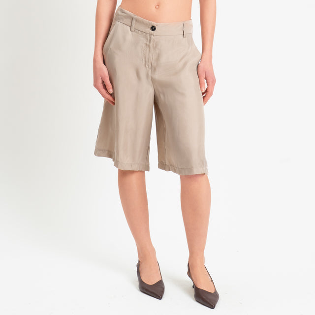 Tensione in-Bermuda in cupro - beige