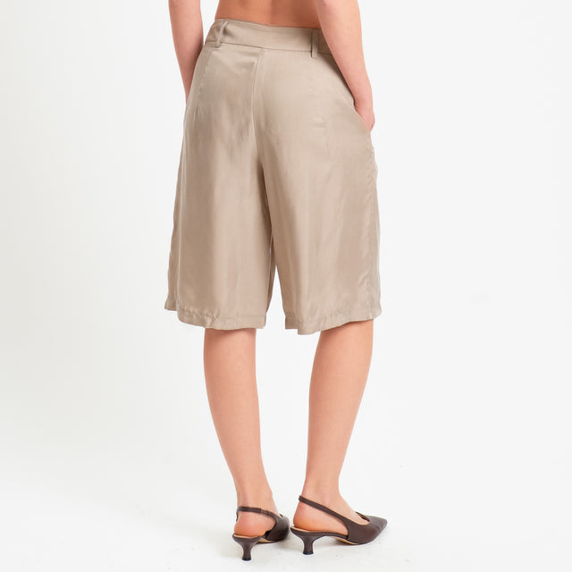 Tensione in-Bermuda in cupro - beige