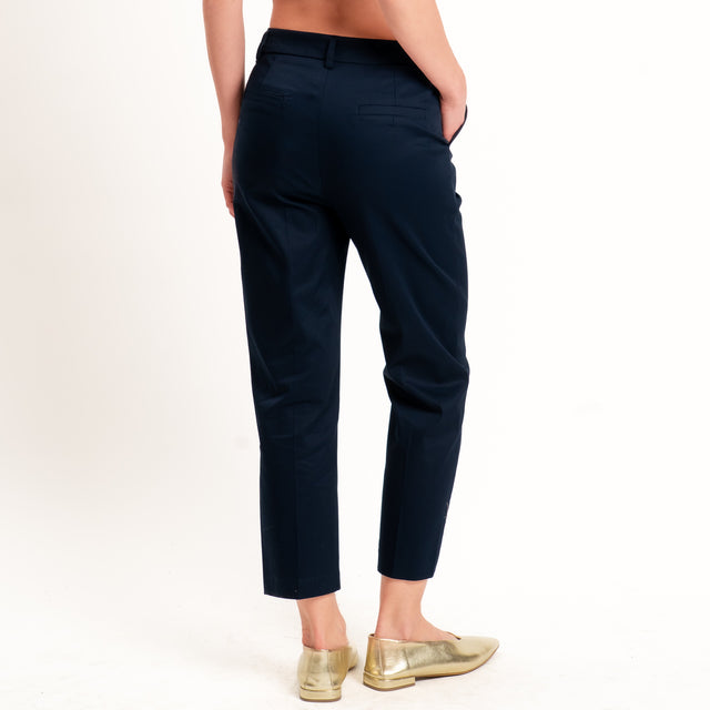 Tensione in-Pantalone straight fit in cotone - blu