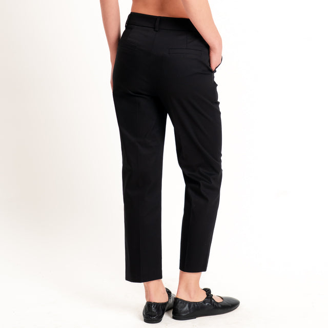 Tensione in-Pantalone straight fit in cotone - nero