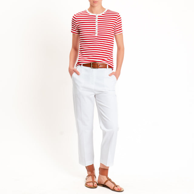 Tensione in-Pantalone straight fit in cotone - bianco
