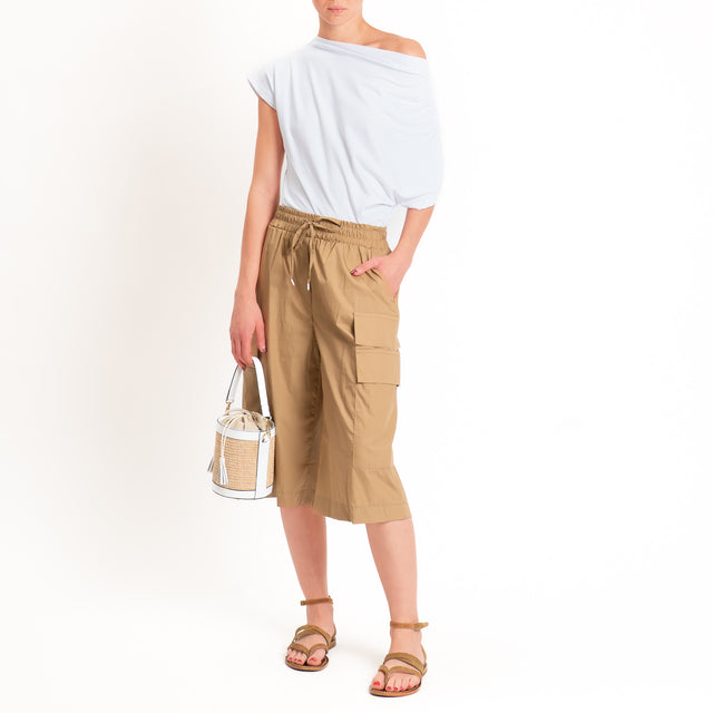 Tensione in-Bermuda cargo parachute con coulisse - cuoio