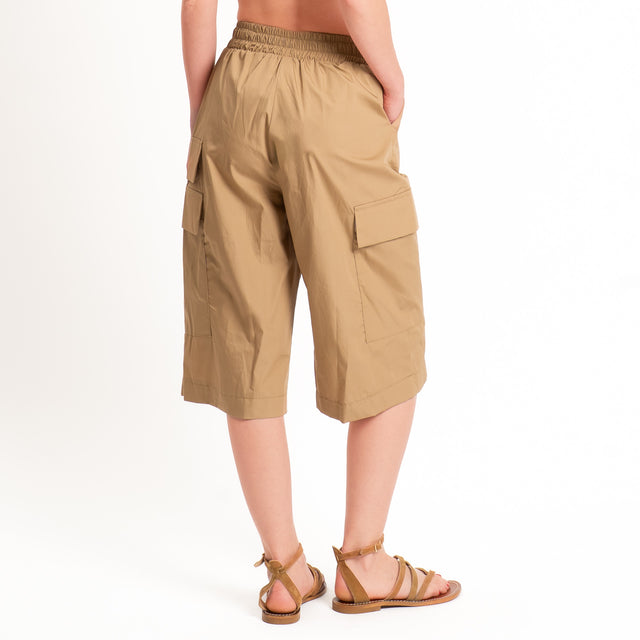 Tensione in-Bermuda cargo parachute con coulisse - cuoio