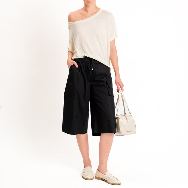Tensione in-Bermuda cargo parachute con coulisse - nero