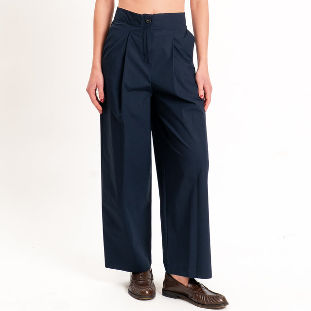 Tensione in-Pantalone cotone leggero elasticizzato - blu