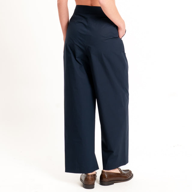 Tensione in-Pantalone cotone leggero elasticizzato - blu