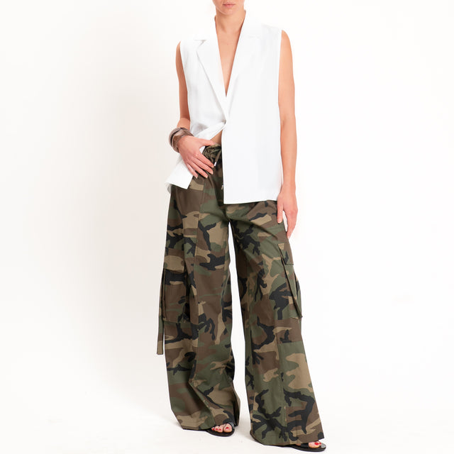 Tensione in-Pantalone cargo cotone super light camouflage - militare/moro/beige