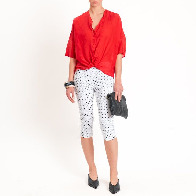 Tensione in-Pantalone capri con pois - Bianco