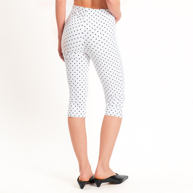 Tensione in-Pantalone capri con pois - Bianco
