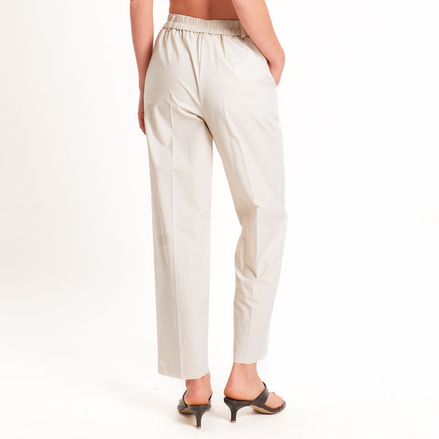 Tensione in-Pantalone cotone superlight elastico dietro - beige