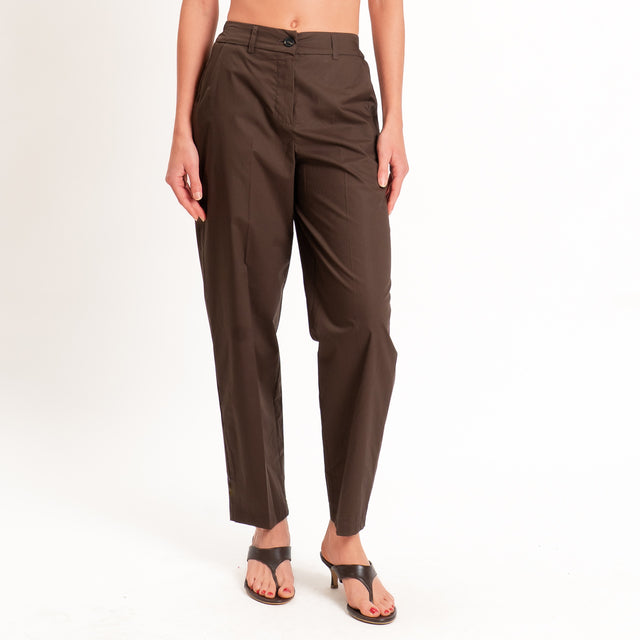 Tensione in-Pantalone cotone superlight elastico dietro- moro