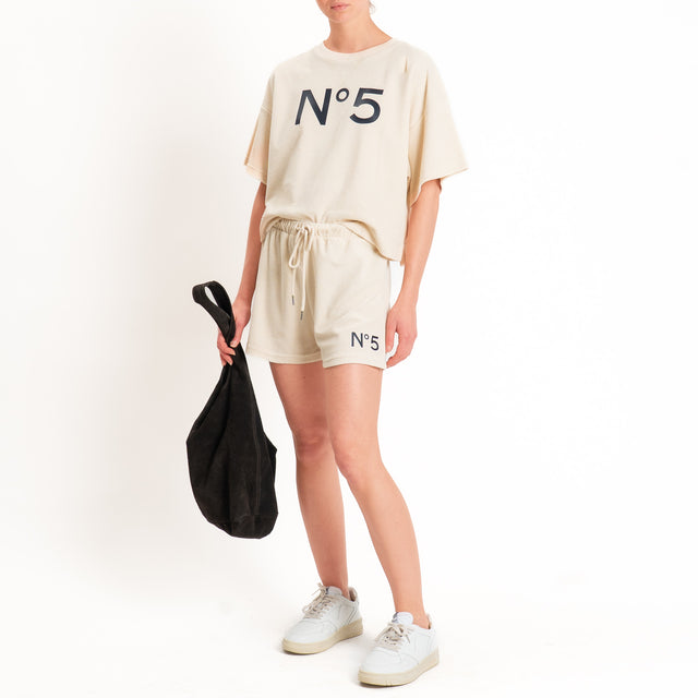 Tensione in-Maglia punto spugna n5 - beige/blu