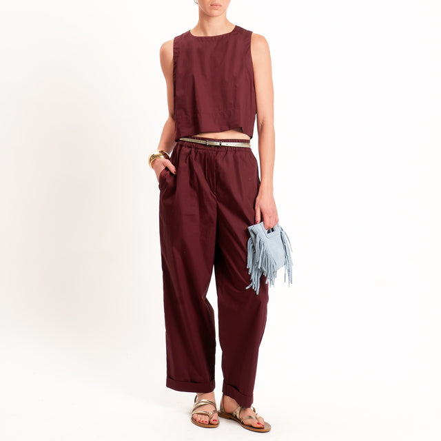 Tensione in-Gilet bottone dietro - Bordeaux