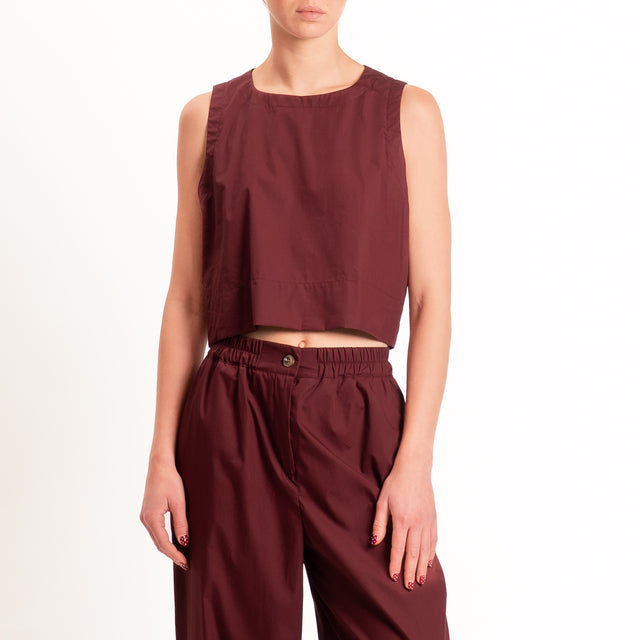 Tensione in-Gilet bottone dietro - Bordeaux