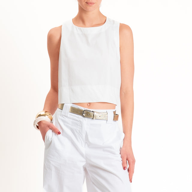 Tensione in-Gilet bottone dietro - bianco