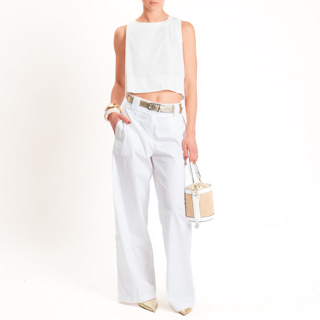 Tensione in-Gilet bottone dietro - bianco