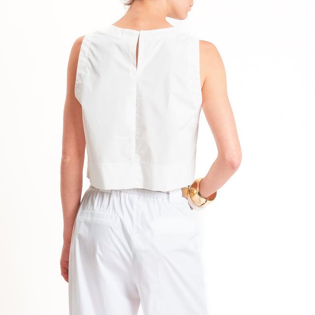 Tensione in-Gilet bottone dietro - bianco