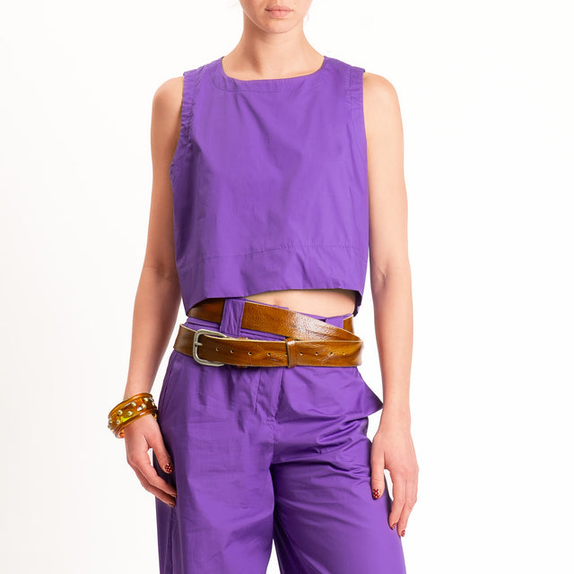 Tensione in-Gilet bottone dietro - viola
