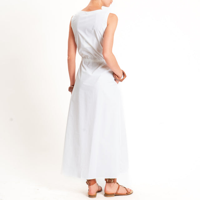Tensione in-Chemisier smanicato con coulisse - Bianco