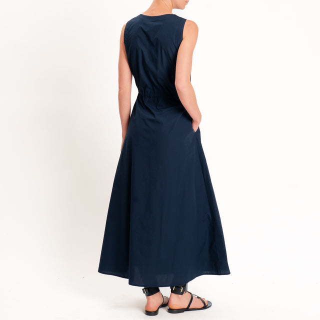 Tensione in-Chemisier smanicato con coulisse - blu