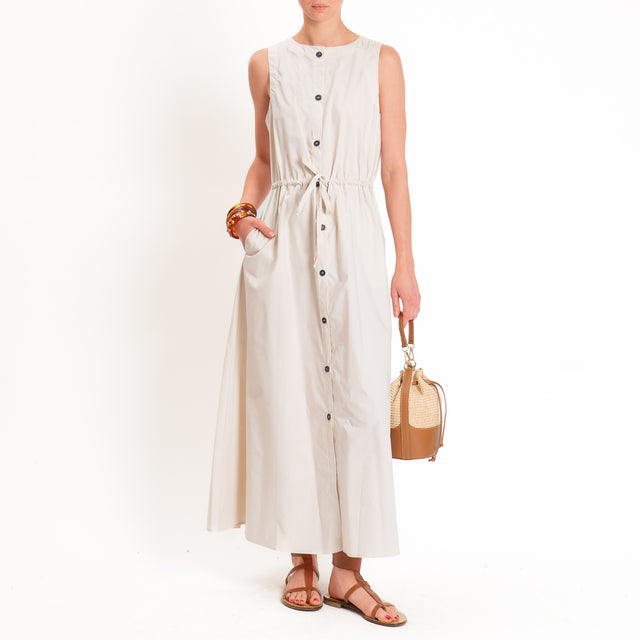 Tensione in-Chemisier smanicato con coulisse - beige