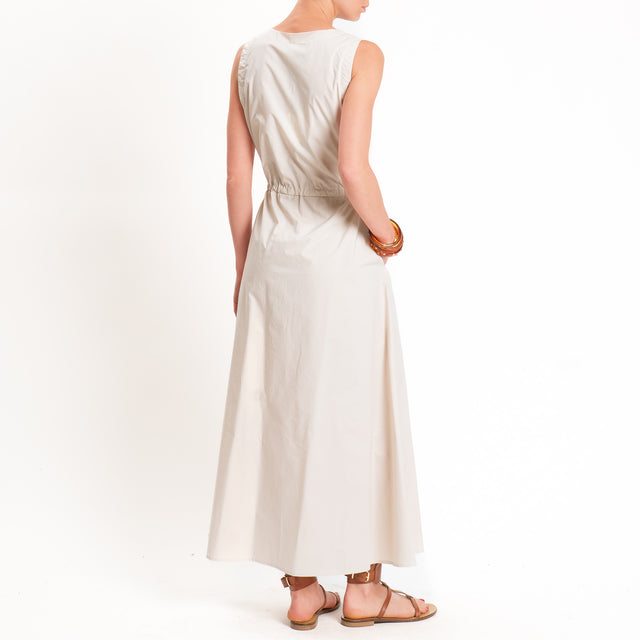 Tensione in-Chemisier smanicato con coulisse - beige