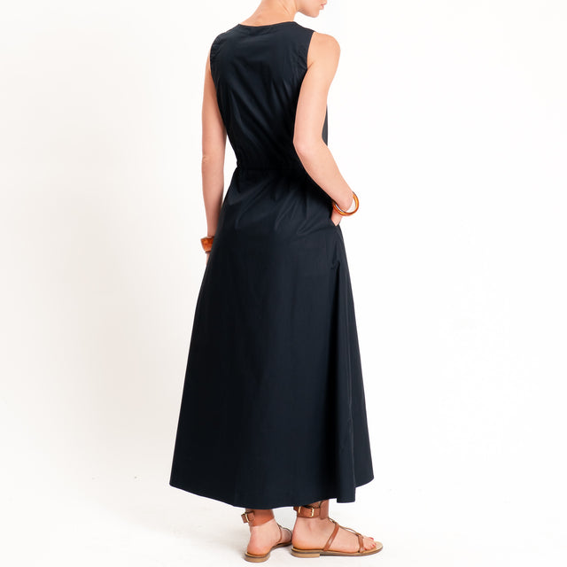 Tensione in-Chemisier smanicato con coulisse - nero