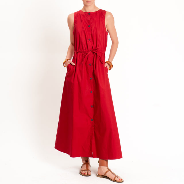 Tensione in-Chemisier smanicato con coulisse - rosso
