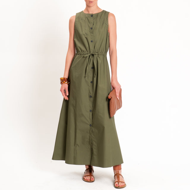 Tensione in-Chemisier smanicato con coulisse - militare