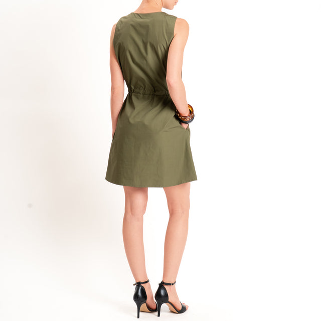 Tensione in-Chemisier corto smanicato con coulisse - militare