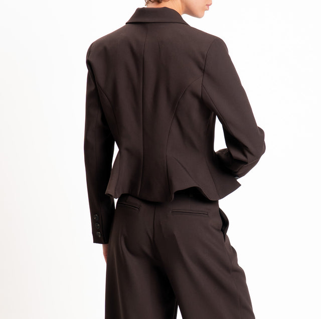 Tensione in-Giacca slim fit doppio crêpe - moro