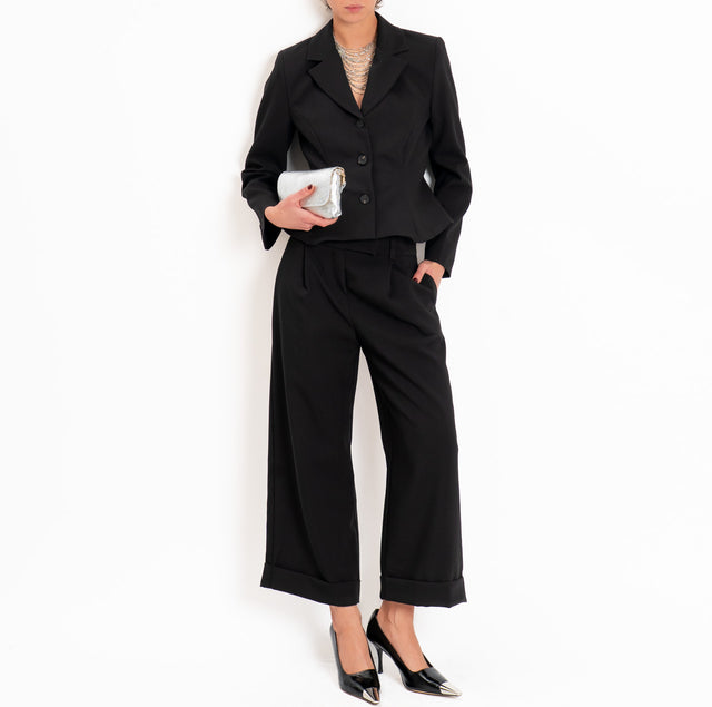 Tensione in-Giacca slim fit doppio crêpe - nero