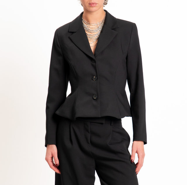 Tensione in-Giacca slim fit doppio crêpe - nero